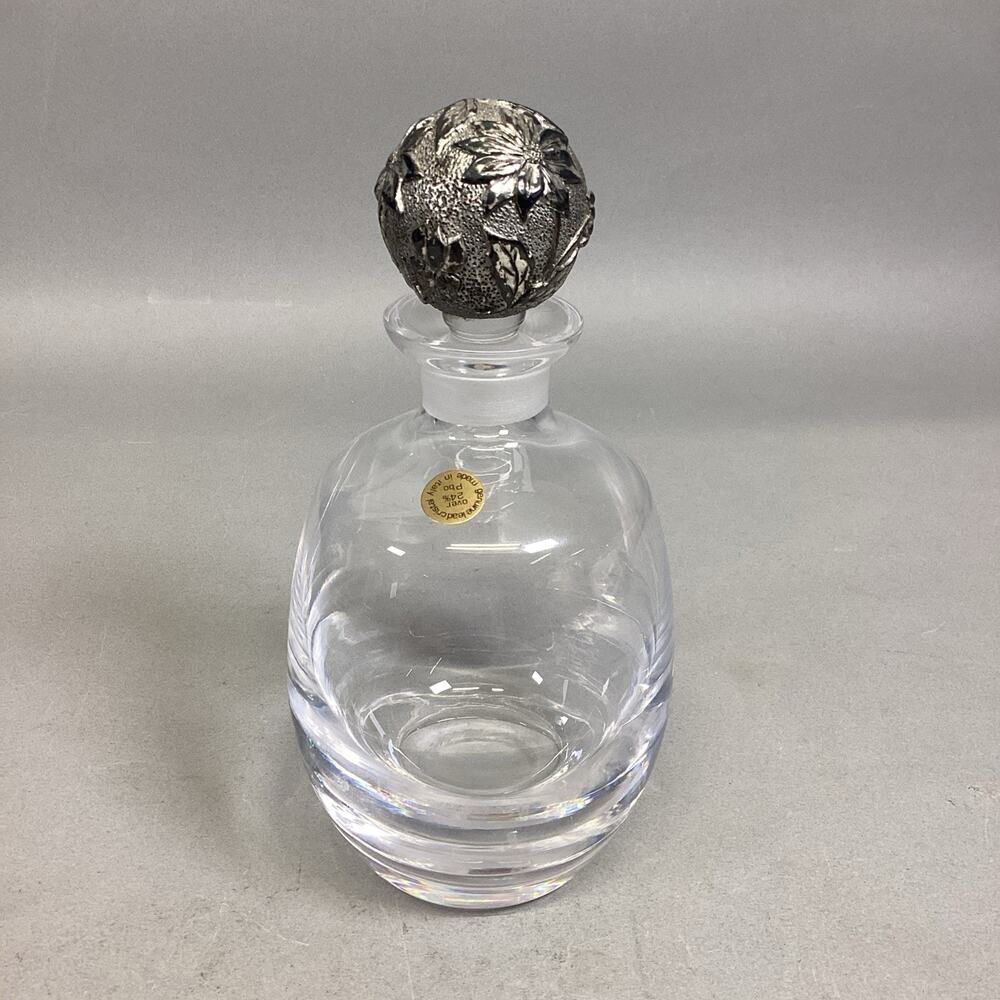 Genuine Lead Cristal Decanter Cruet W/ Stopper - Made In Italy - Over 24% Pbo
